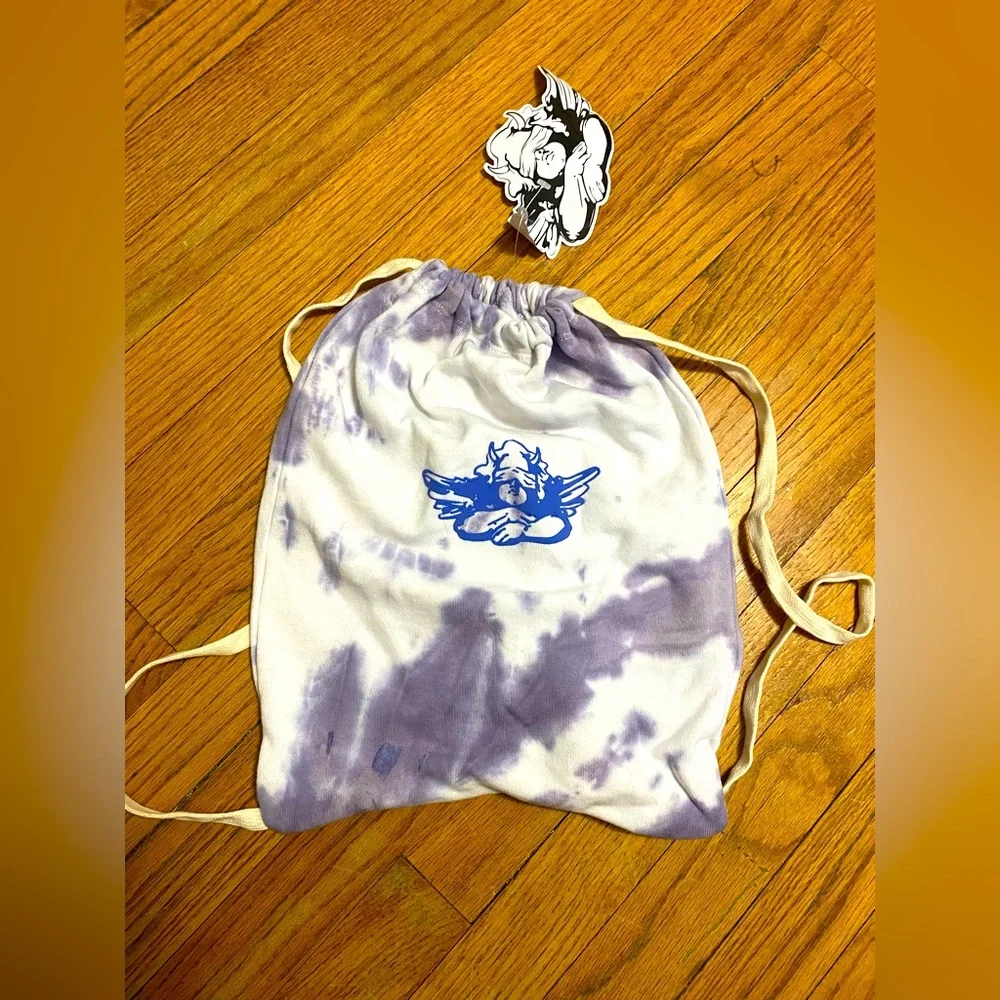 Boys Lie Tie-Dye Drawstring Bag with Angel Print
